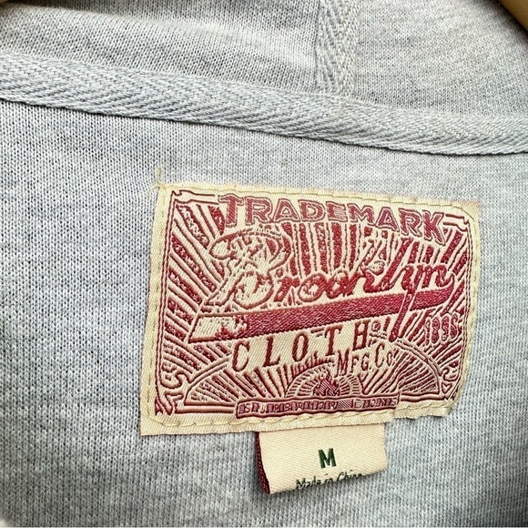 Brooklyn Cloth Grey Stripes Baja Hoodie Size Medium - Picture 3 of 8